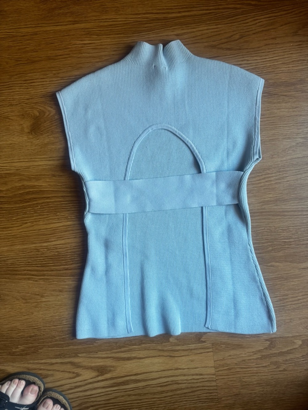 Meshki Pale Blue Knit Sleeveless Maxi Dress - Picture 4 of 6